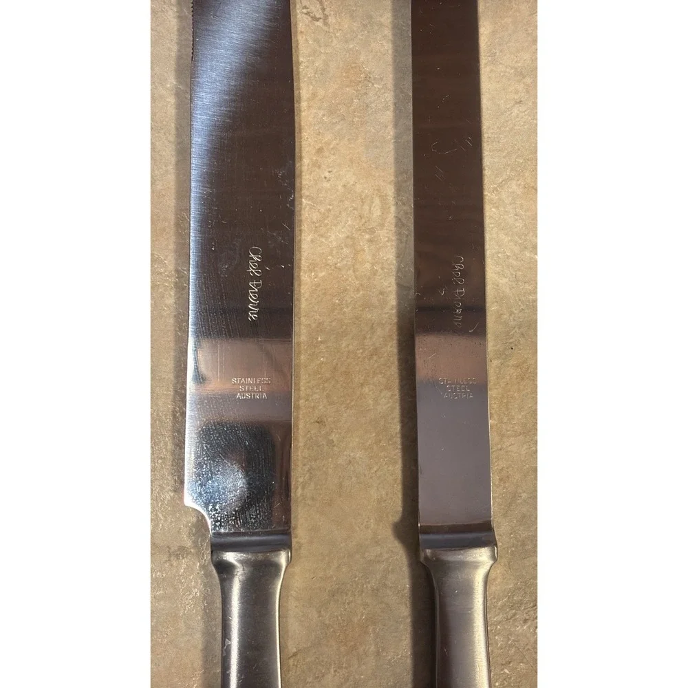 Vintage Chef Pierre Hot Forged Stainless Steel Carving & Steak Knife Set Of 2
